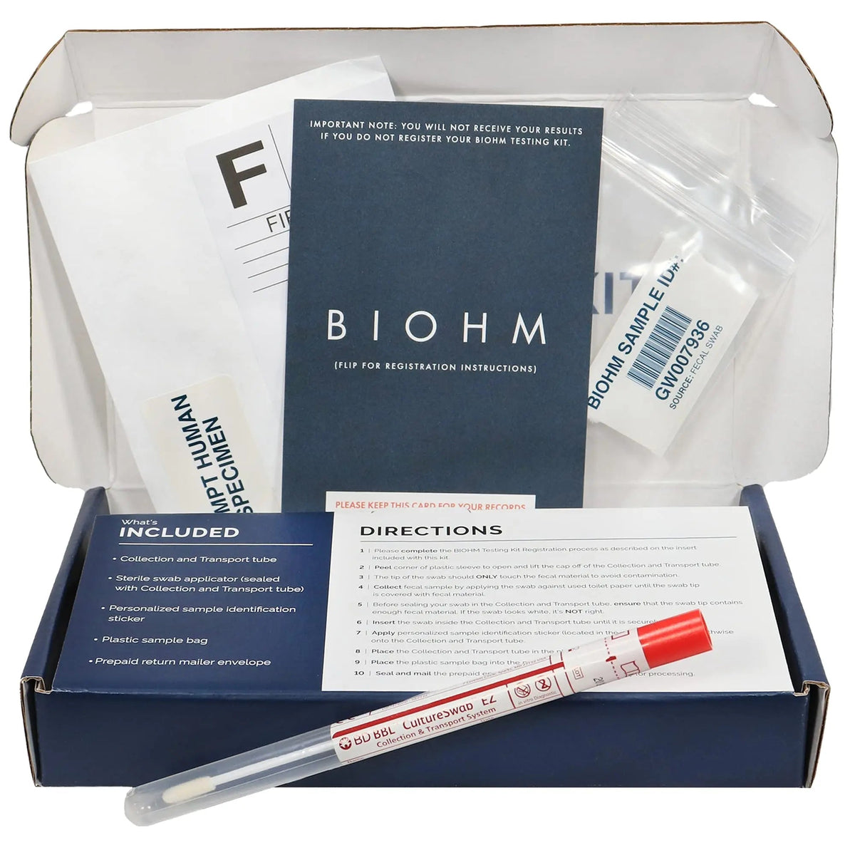 BIOHM Gut Health Test Kit for Microbiome and Digestive Health Analysis, Home Test Kit with Gut Score, Easy-to-Read Results and Actionable Recommendations - Maple Wellness Supplements