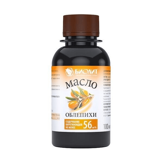Biolit Bio Organic Sea Buckthorn Oil облепиха масло (Oleum Hippophae), 100 ml - Maple Wellness Supplements