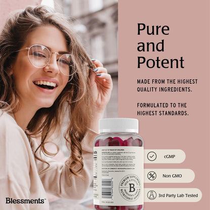 Blessments - Prebiotic Fiber Gummies for Adults & Kids with No Added Sugar- 5g (60 Count) High Fiber Supplement Gummies - Vegan - Keto Friendly - Digestive Health Supplements - Maple Wellness Supplements
