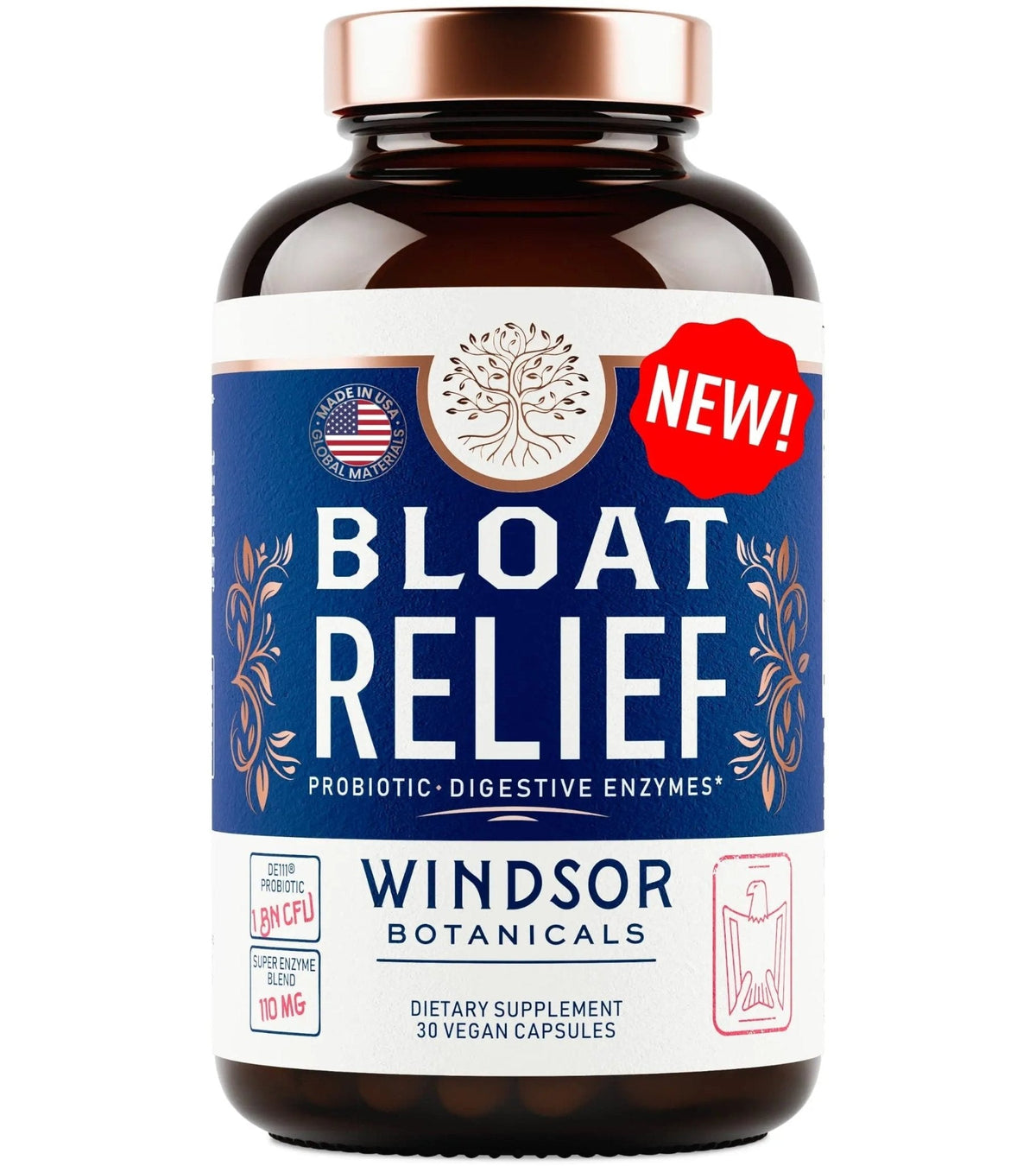 Bloat Relief Probiotic and Digestive Enzymes - Anti Bloating Turmeric, Fennel, Bromelain IBS Supplement - Detox Debloat Capsules Gas - Bloating Relief for Women and Men - 30 Gut Health Pills - Maple Wellness Supplements