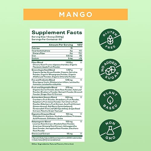Bloom Nutrition Greens and Superfoods Powder for Digestive Health, Greens Powder - Maple Wellness Supplements