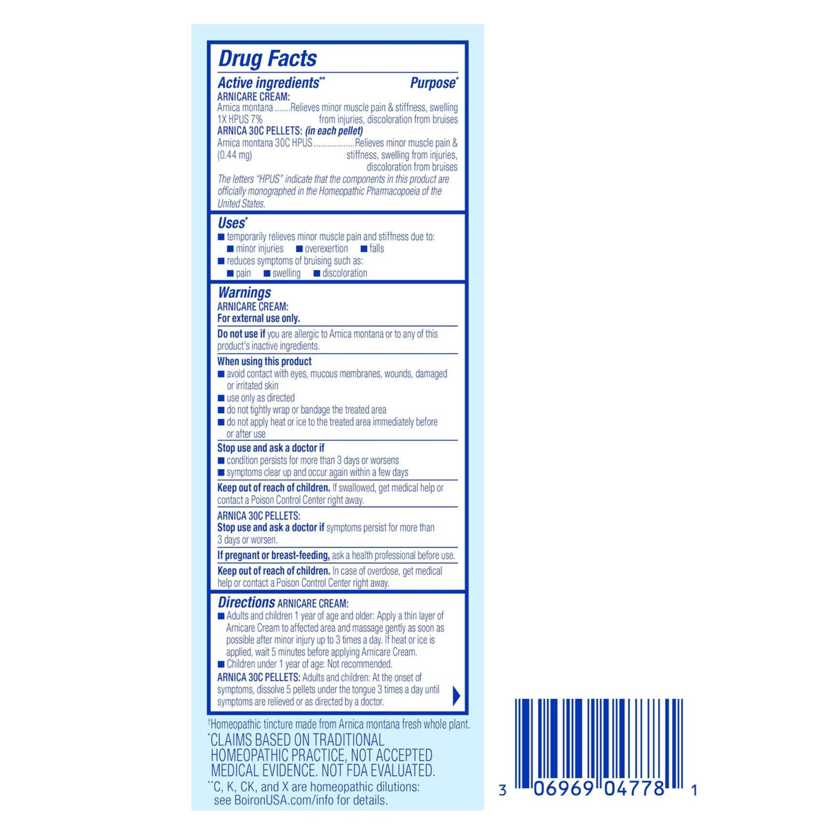 Boiron Arnicare Gel and Arnica 30c Value Pack for Pain Relief, Muscle Soreness, and Swelling from Bruising or Injury - 2.6 oz + 80 Pellet Tube - Maple Wellness Supplements