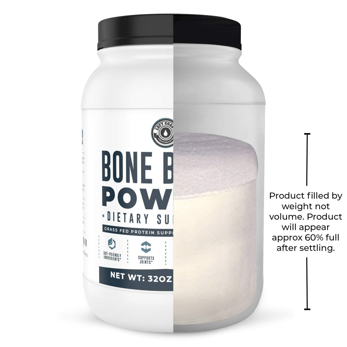 Bone Broth Protein Powder – Pure Grass-Fed Beef Bone Broth, Unflavored with Natural Collagen, Glucosamine & Gelatin – Paleo & Keto-Friendly, Non-GMO, Dairy-Free for Gut Health & Joint Support 32oz - Maple Wellness Supplements
