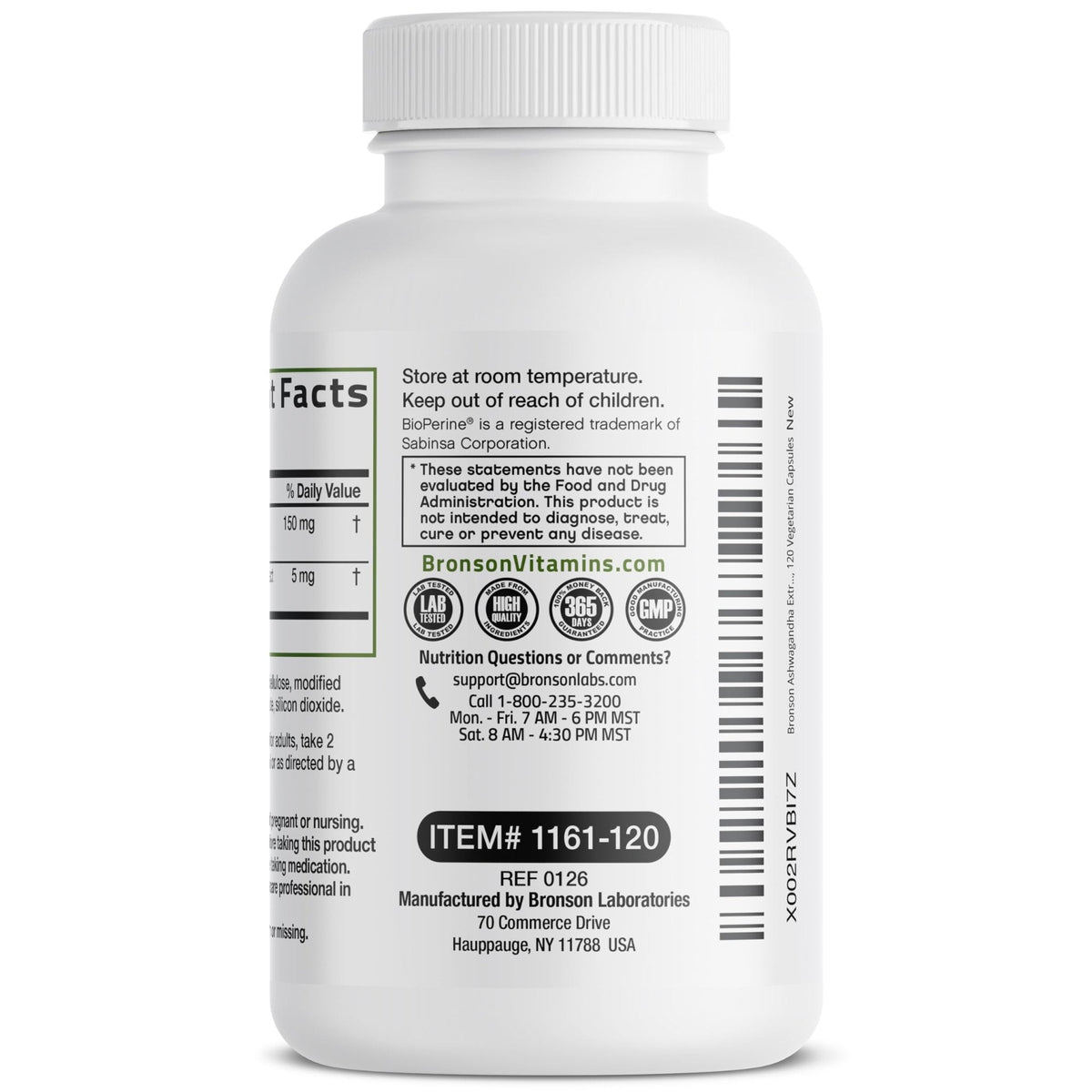 Bronson Ashwagandha Extra Strength Stress & Mood Support with BioPerine - Non GMO Formula, 120 Vegetarian Capsules - Maple Wellness Supplements