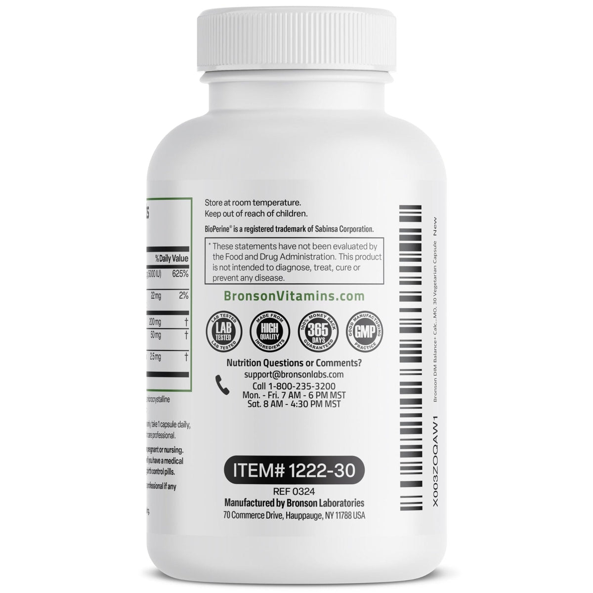 Bronson DIM Balance+ Calcium D-Glucarate, Broccoli Sprouts and Vitamin D3 200 MG of DIM per Capsule Supports Estrogen Metabolism and Balanced Hormone Levels Non-GMO, 30 Vegetarian Capsules - Maple Wellness Supplements