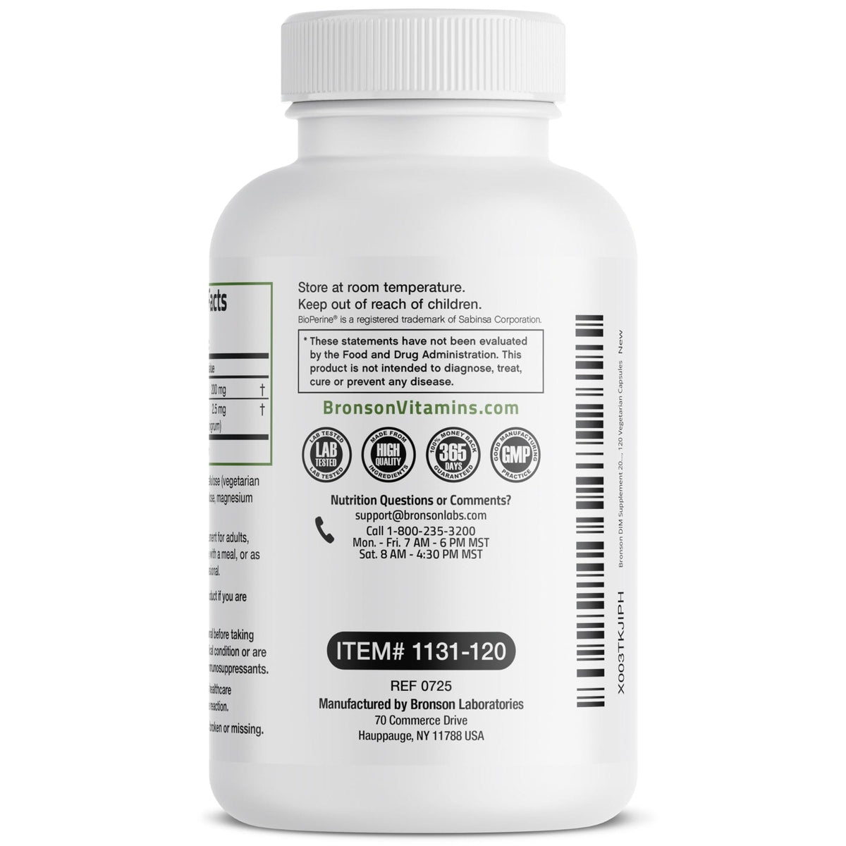 Bronson DIM Supplement 200 MG Diindolymethane with BioPerine for Enhanced Absorption, Estrogen Metabolism & Maintains Balanced Hormone Levels, 120 Vegetarian Capsules - Maple Wellness Supplements