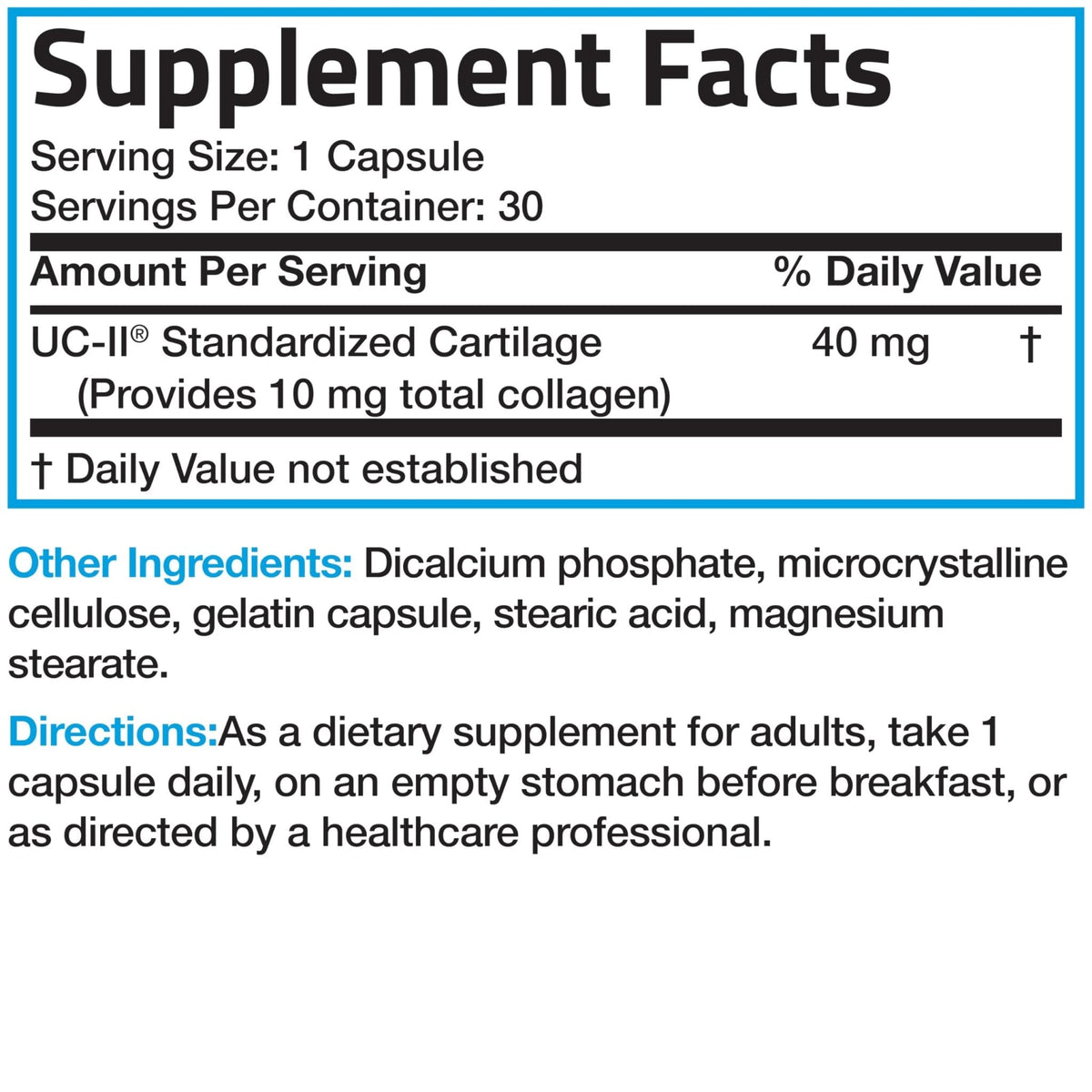 Bronson UC-II Type II Collagen with Undenatured Type II Collagen, 30 Capsules - Maple Wellness Supplements