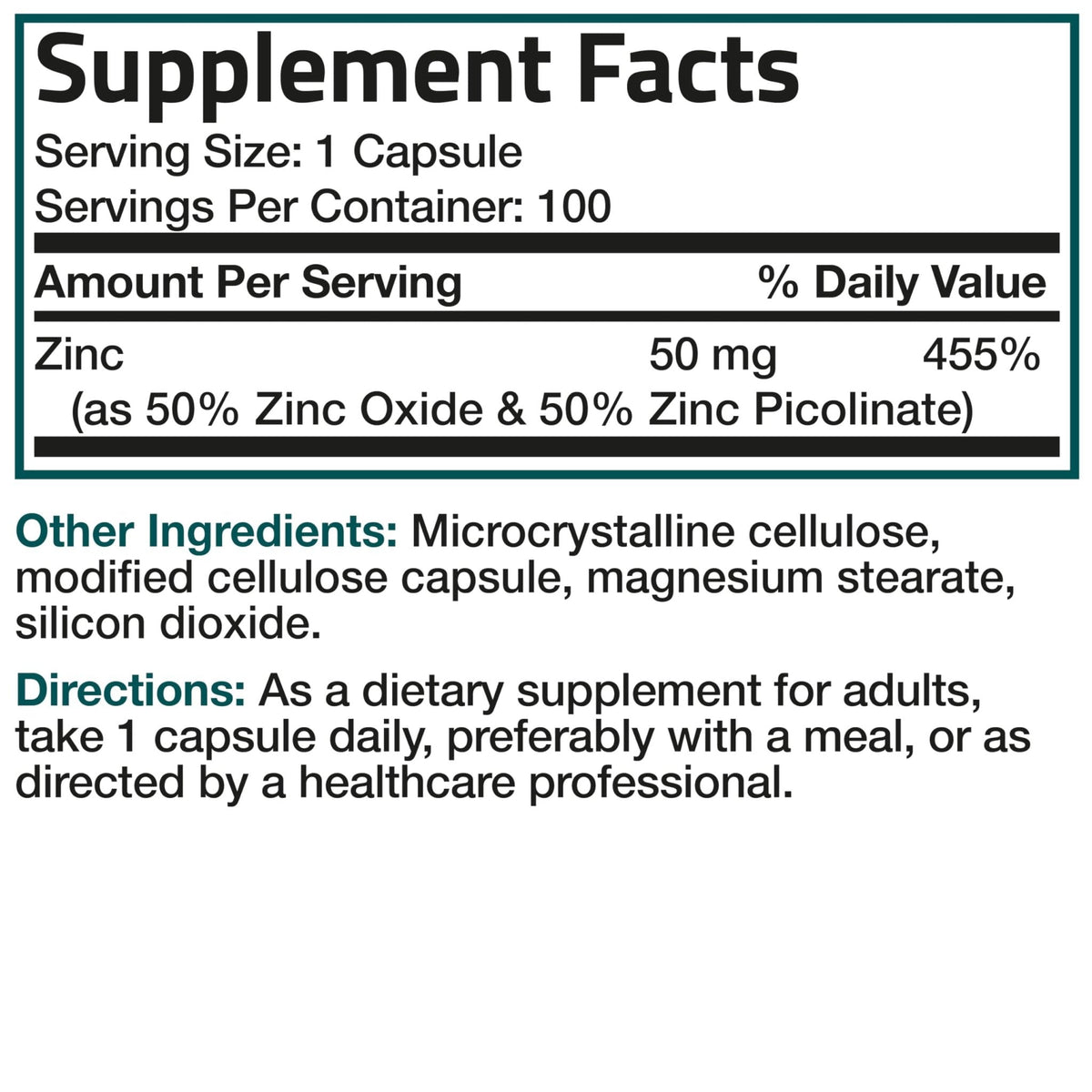 Bronson Zinc 50mg Complex High Potency Immune Support Supplement & Antioxidant and Skin Health - Maple Wellness Supplements