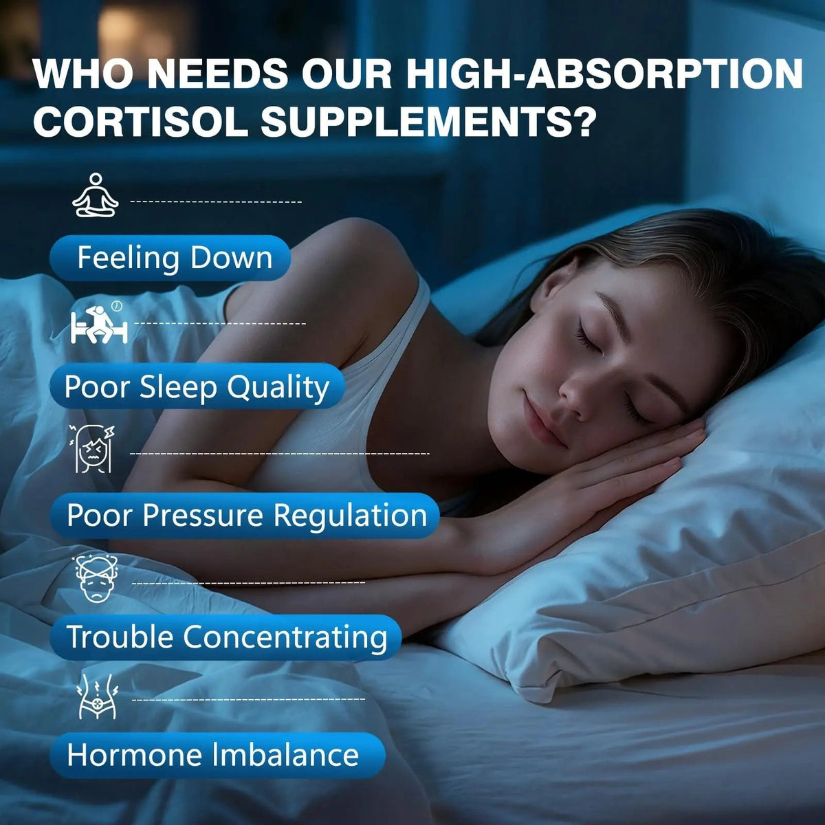 Bvlaue Cortisol Supplements for Women & Men - 15-in-1 Cortisol Reducer Manager Lower w/Ashwagandha,Magnesium,L-Theanine/Saffron Vitamin B6 & B12,60 Vegan CT for Stress Relief Sleep,Mood,Non-GMO - Maple Wellness Supplements