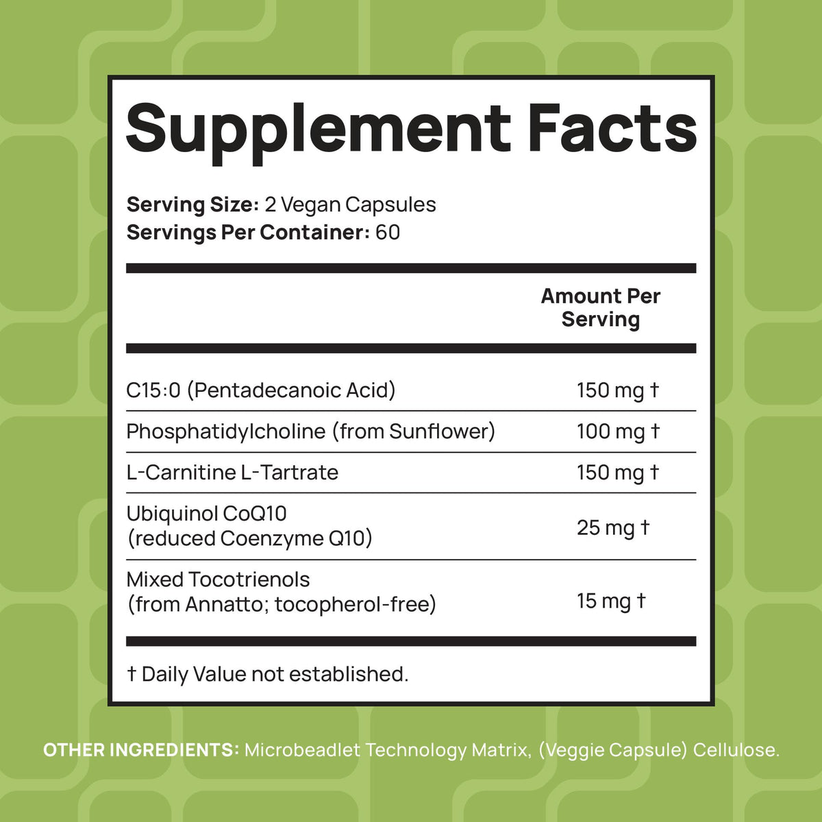 C15:0 Pentadecanoic Acid Supplement | Longevity, Cellular & Membrane Support, Micro-Granule Enhanced Absorption, Phosphatidylcholine, L-Carnitine, - Maple Wellness Supplements