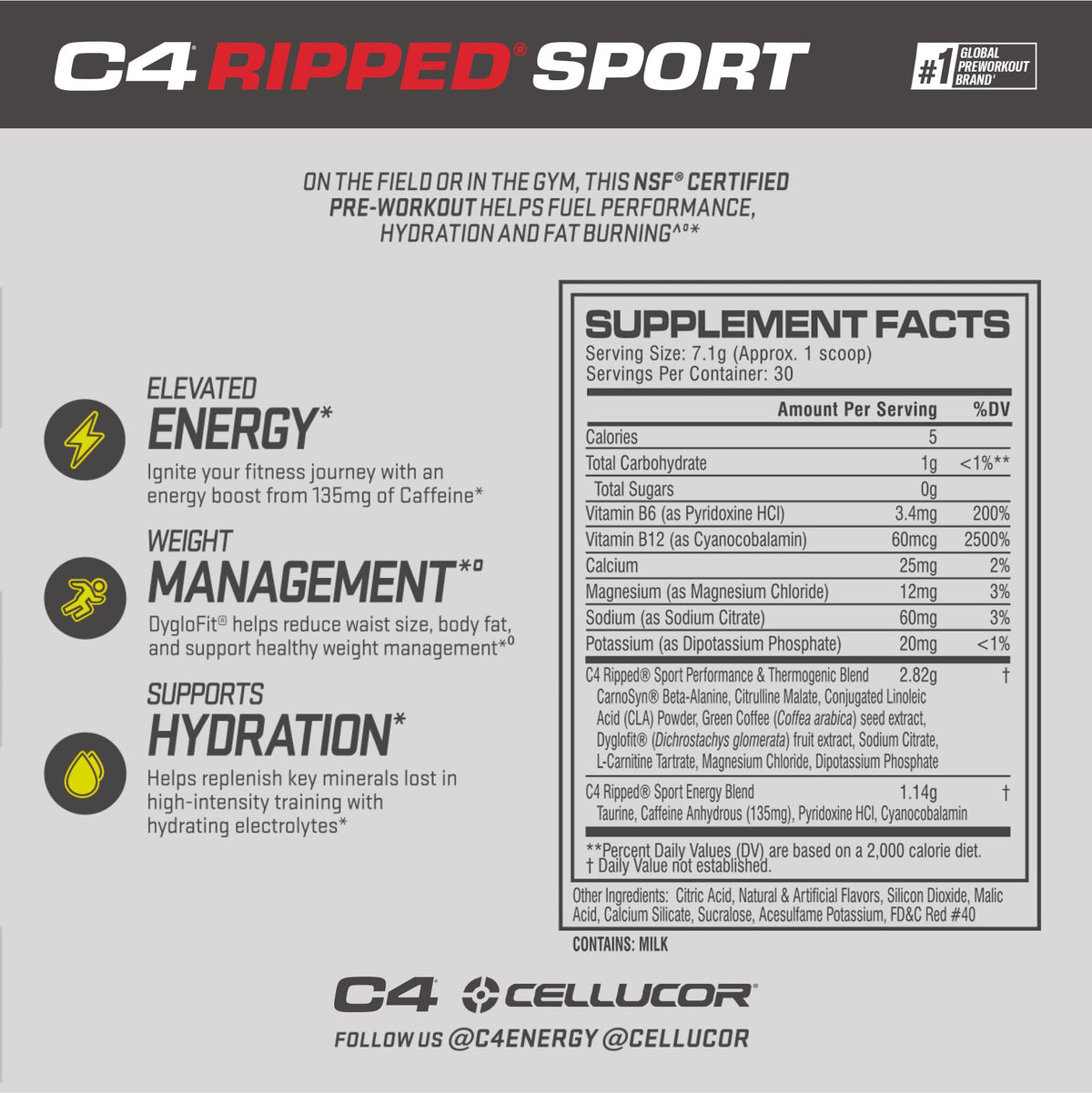 C4 Ripped Sport Pre Workout Powder Fruit Punch - NSF Certified for Sport + Zero Sugar Preworkout Energy Supplement for Men & Women - 135mg Caffeine - Maple Wellness Supplements