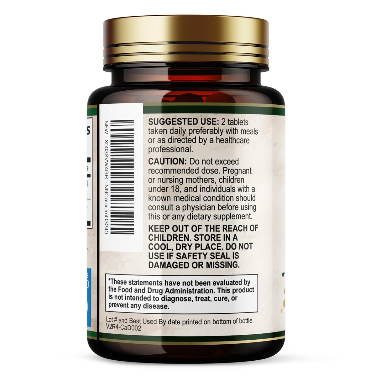 Calcium 1200 mg with Vitamin D3 - Per Serving - Bone Health Supplement - Vitamin D & Calcium Supplements for Women & Men - Bone Strength Support - Maple Wellness Supplements