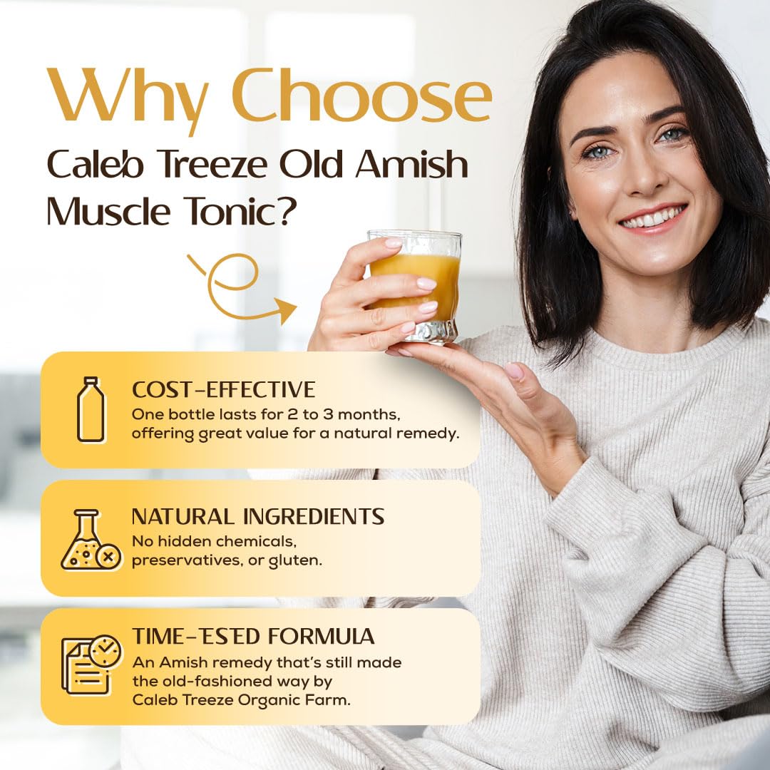 Caleb Treeze Old Amish Muscle Tonic 8 fl oz, Leg Cramps Relief, Foot Cramps Relief, Restless Legs, Muscle Cramps & Spasm Relief - Maple Wellness Supplements