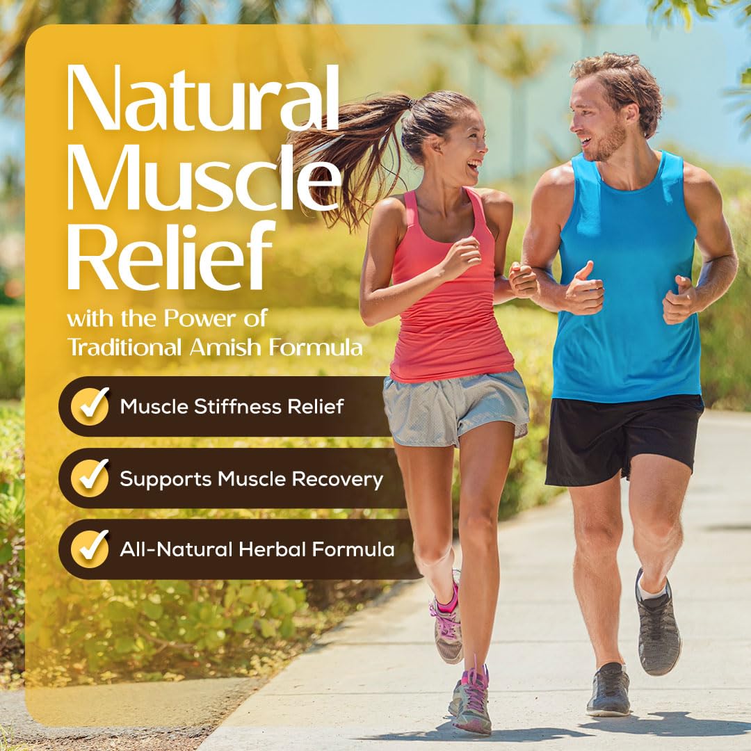 Caleb Treeze Old Amish Muscle Tonic 8 fl oz, Leg & Foot Cramps Relief, Restless Legs, Muscle Cramps & Spasm Relief - Pack of 6 - Maple Wellness Supplements