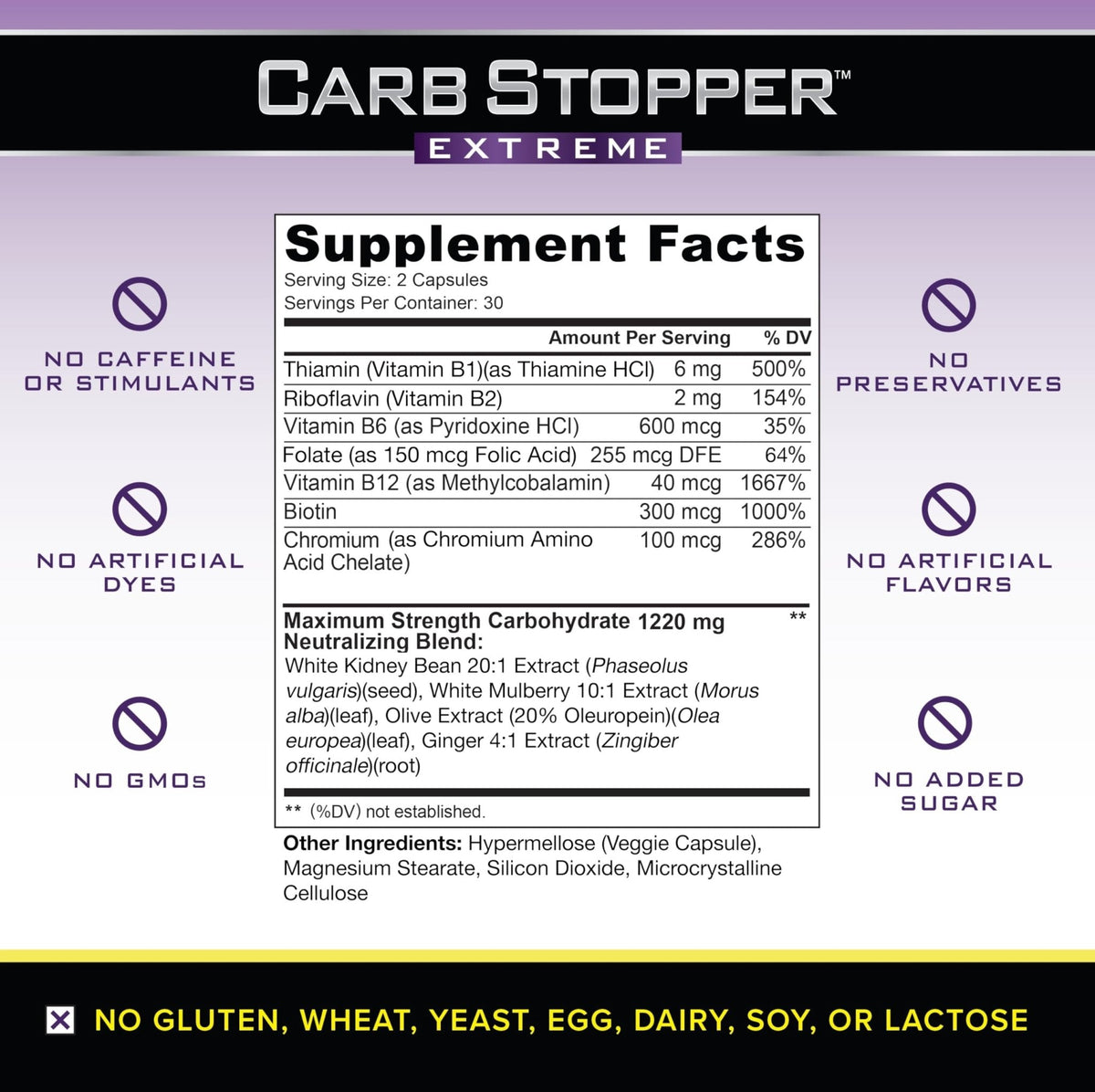 Carb Stopper Extreme (5 Bottles Maximum Strength, Natural Carbohydrate and Starch - Maple Wellness Supplements