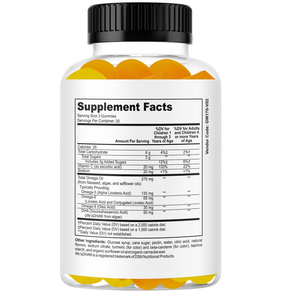Celebrity Lifestyle Product Brain Support Focus Supplement for Kid and Teens Omega 3 Gummy Vitamin Memory and Attention, Brain Booster, Kid Focus Attention Supplement(1 Bottle) DHA 60ct - Maple Wellness Supplements