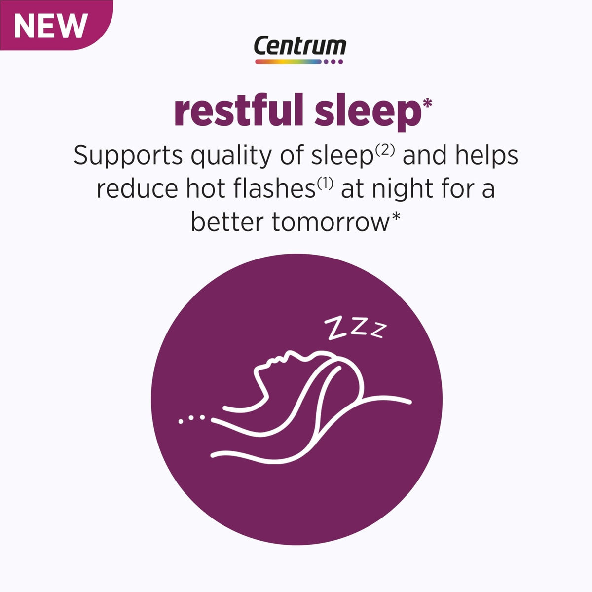 Centrum Restful Sleep Menopause Support Tablets, Supplement with Clinically Studied DailyZz and geniVida, 28 Count - Maple Wellness Supplements