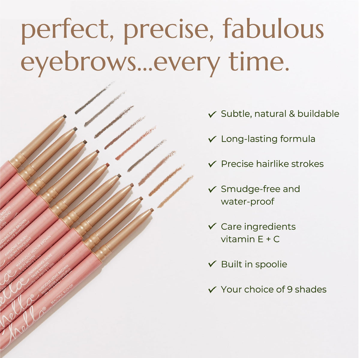 Chella Eyebrow Pencil – Easy-to-Use Brow Definer for Shaping, Filling & Blending – Long-Wear Deep Brown Eyebrow Pencils for Women with Precise Tip (Deep Brown) - Maple Wellness Supplements