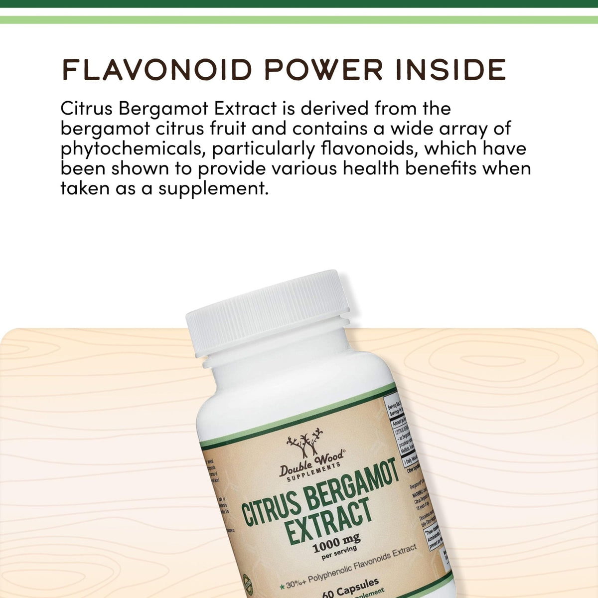 Citrus Bergamot Supplement, 1000mg, 60 Capsules - Supports Healthy Cholesterol & Triglyceride Levels - 1,000mg Servings - Maple Wellness Supplements