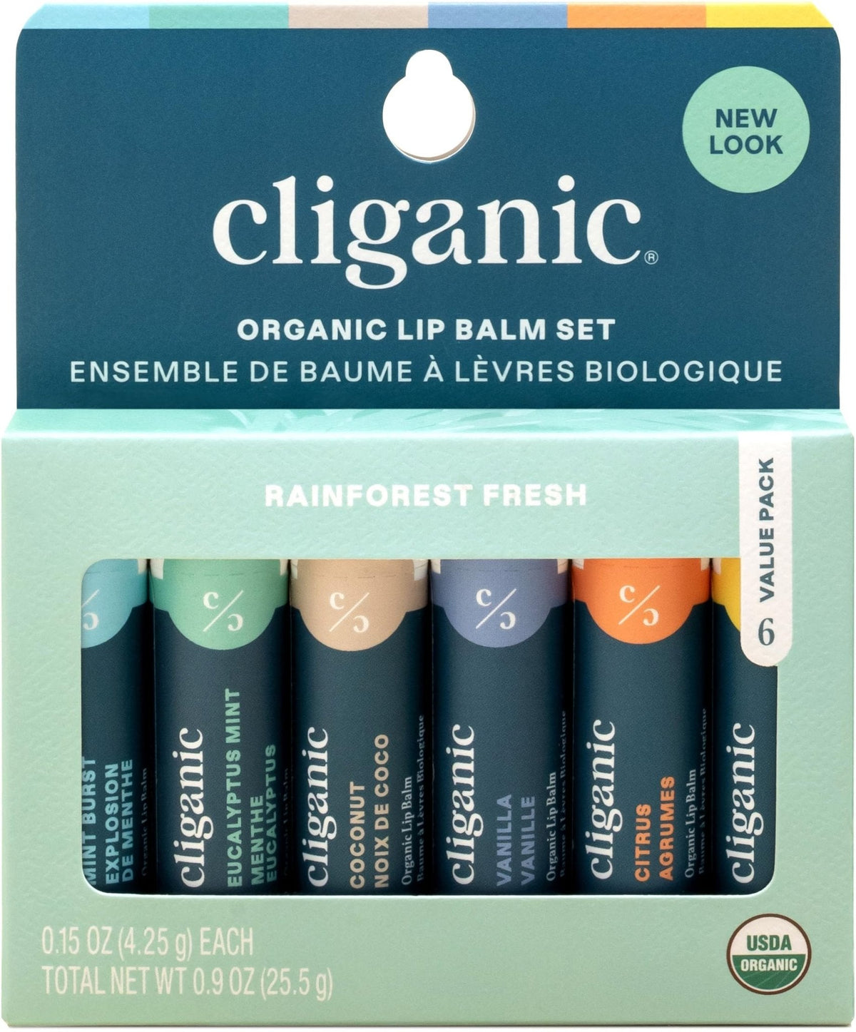 Cliganic Organic Lip Balm Set (6 Flavors) - 100% Natural Hydrating, Moisturizing for Dry Cracked Lips, Stocking Stuffer Gift for Men & Women - Maple Wellness Supplements
