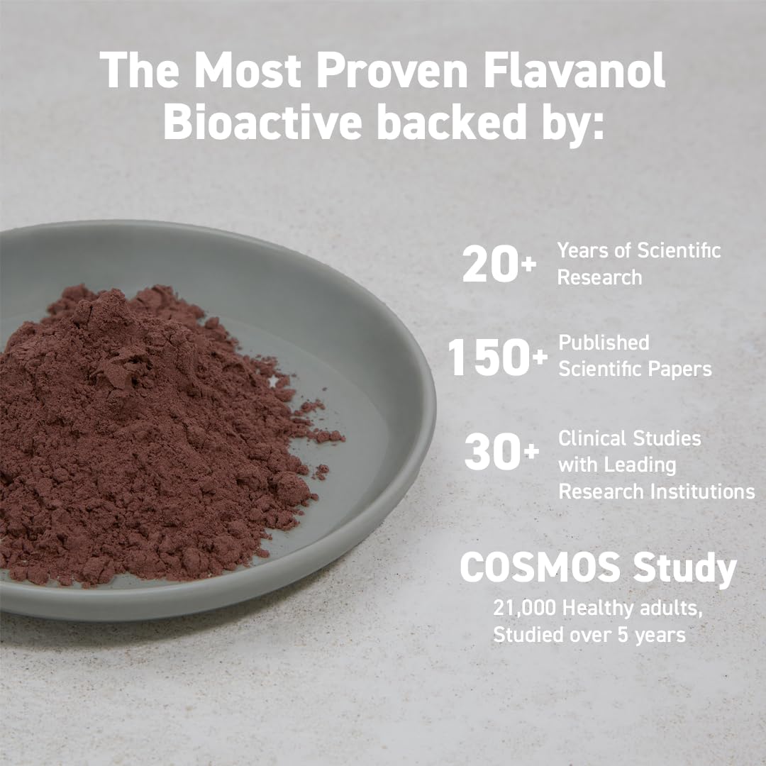 CocoaVia Cocoa Flavanols 500mg – Heart and Brain Support, High Flavanol Cocoa Powder - Maple Wellness Supplements