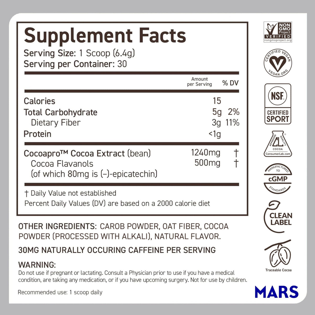 CocoaVia Cocoa Flavanols 500mg – Heart and Brain Support, High Flavanol Cocoa Powder - Maple Wellness Supplements