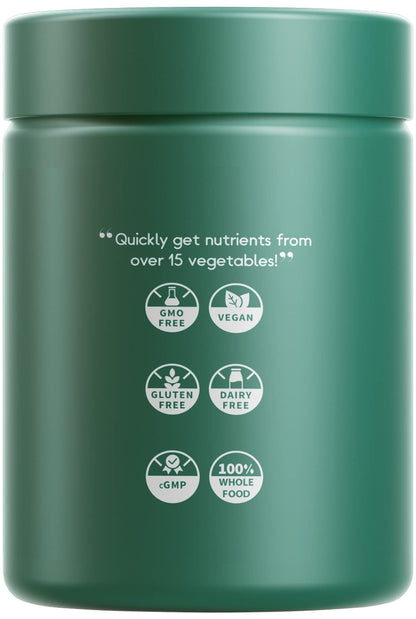 Codeage Instantfood Easy Veggies, Over 15 Vegetable Powders Equivalent All-in-One, Daily Vegan Blend, Whole Food Greens Vitamins Supplement Capsules, Phytonutrients Multivitamin, Non-GMO, 90 Capsules - Maple Wellness Supplements
