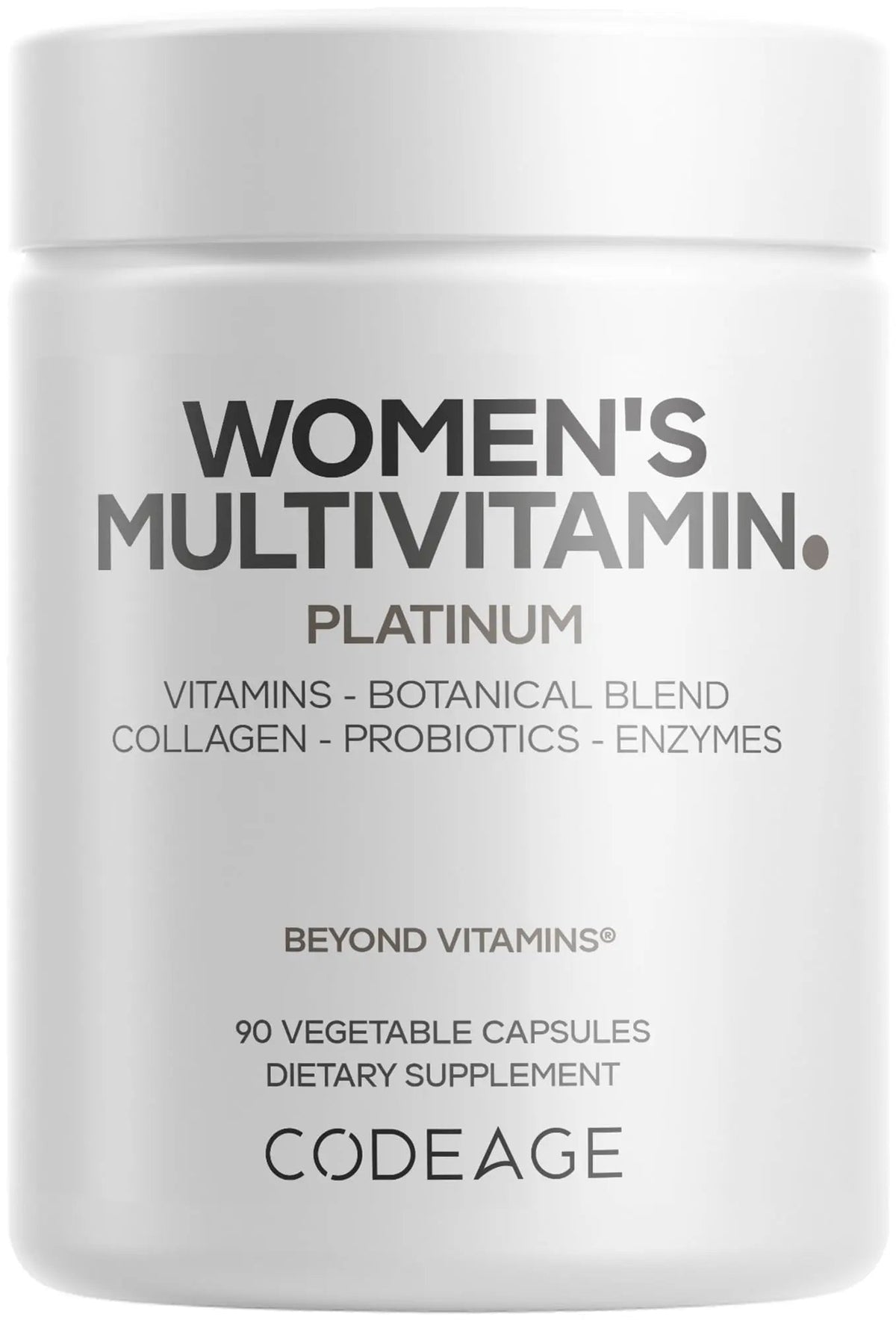 Codeage Women’s Multivitamin Platinum - Vitamins A D3 K1 K2 B12 & Minerals, CoQ10, Skin, Hair & Nails Complex, Collagen, Botanicals, Probiotics - Maple Wellness Supplements