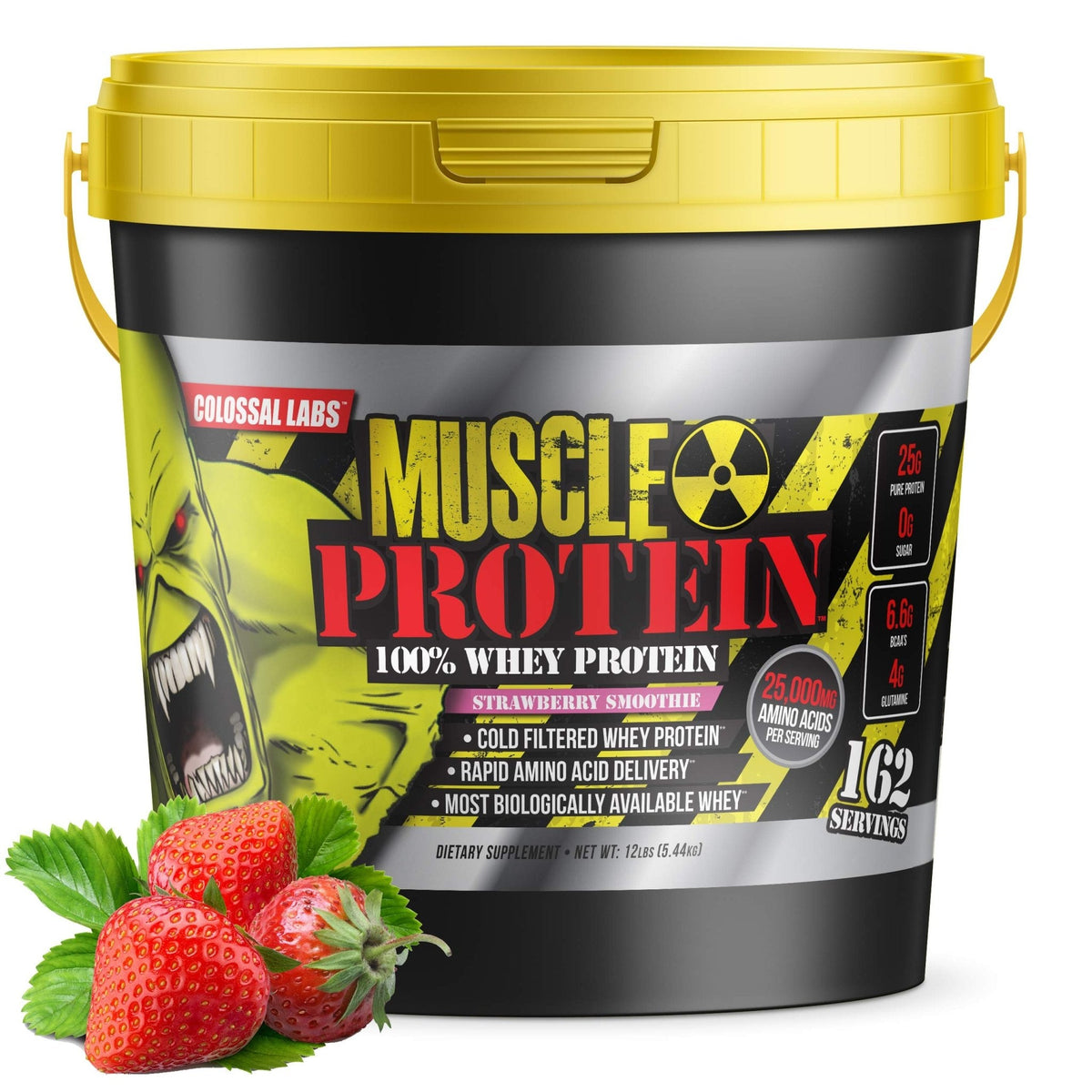 COLOSSAL LABS Muscle Protein Whey Powder [12 lbs/Pack of 1]-Strawberry Protein - Maple Wellness Supplements