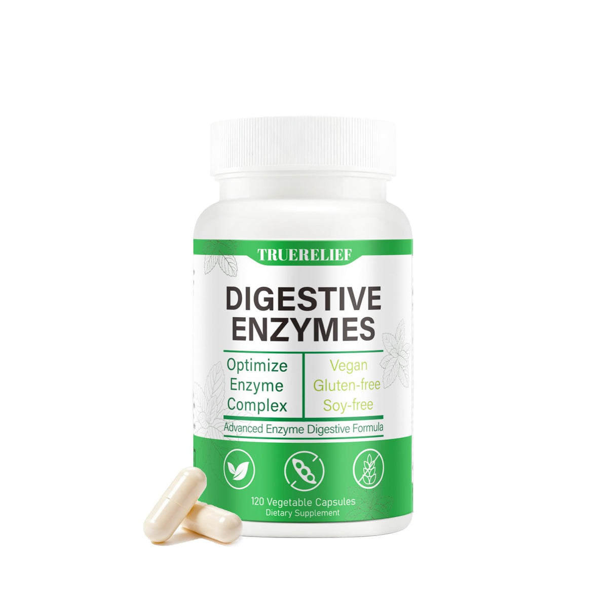 Complete Digestive Enzymes Supplement for Gut Health & Bloating Relief - Enhanced with Lipase Amylase Bromelain for Protein Carb - Maple Wellness Supplements