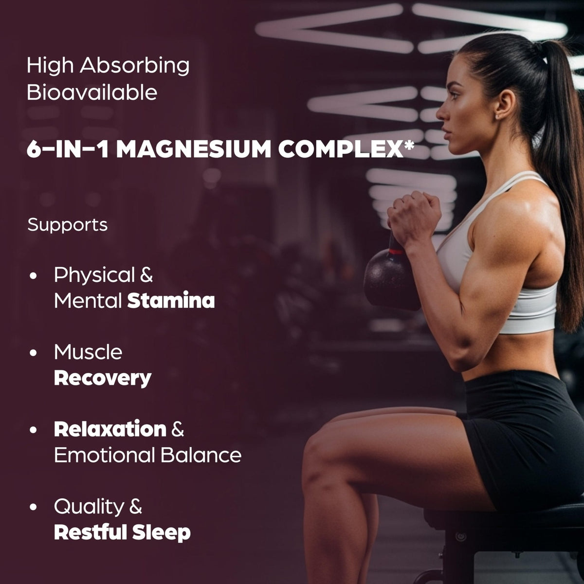 Complete Magnesium Complex 500mg for Women & Men | 60 Capsules | 6 in 1 Mag Supplement with Zinc | Quality Sleep & Muscle Health | Glycinate, Citrate - Maple Wellness Supplements