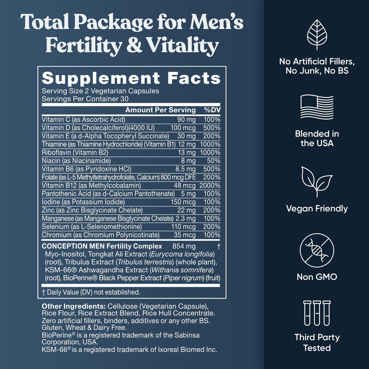 Conception for Him and Vital Liver Bundle - Male Fertility Booster & Prenatal Supplement + 9-in-1 Liver Support - Maple Wellness Supplements