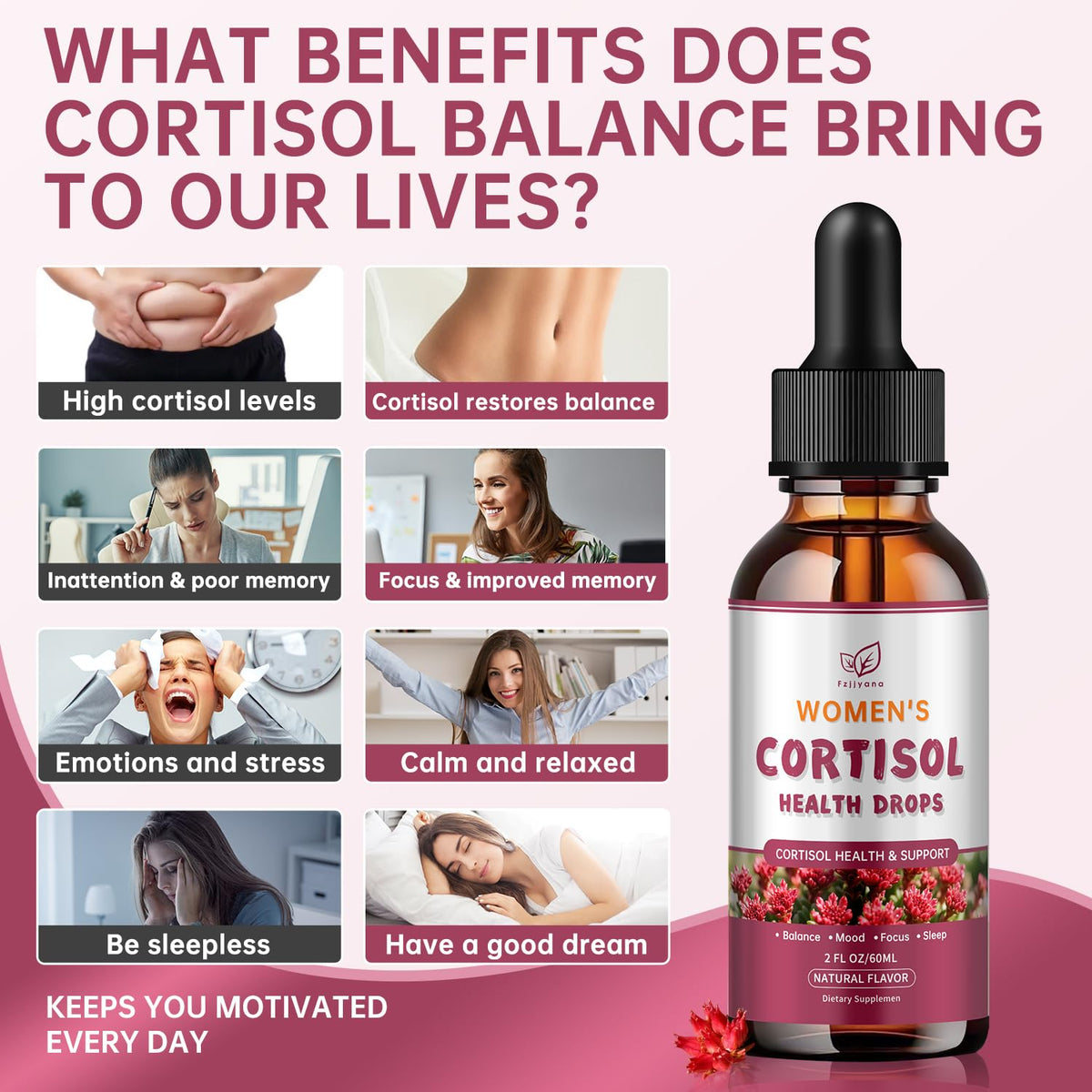 Cortisol Manager Liquid Drops, Cortisol Supplements for Women, with magnesium ashwagandha, rhodiola rosea,l-theanine,Phosphatidylserine-Promote Relaxation and Support Mood- 30 Day Vegan Supply - Maple Wellness Supplements