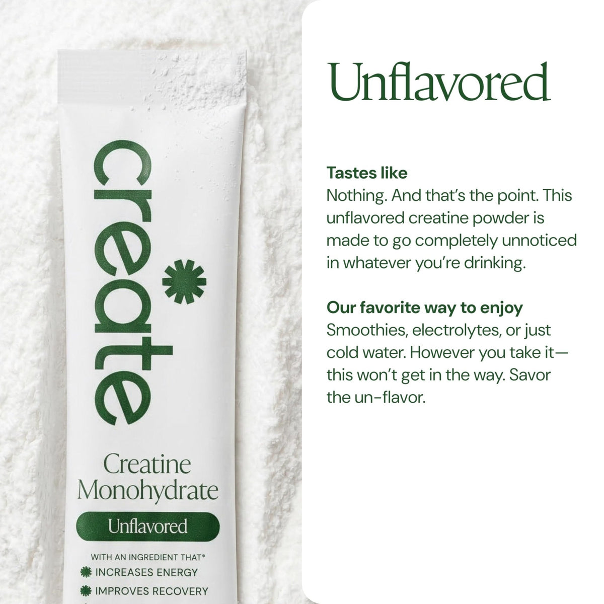 Create Creatine Monohydrate Powder - Creatine Travel Packets, Made with Creapure, 3rd Party Tested & NSF Certified for Sport, 30 Stick Packs, Unflavored - Maple Wellness Supplements