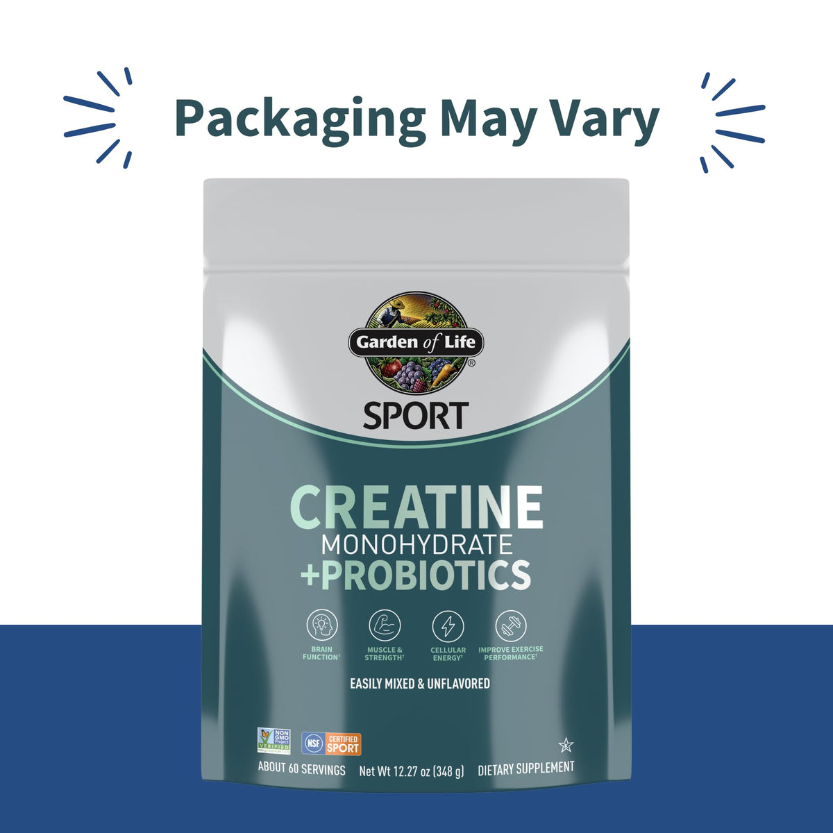 Creatine Monohydrate Powder for Women and Men by Garden of Life, Micronized Pre Workout with Probiotics for Muscle, Strength, Performance, Sport Amino Energy, - Maple Wellness Supplements