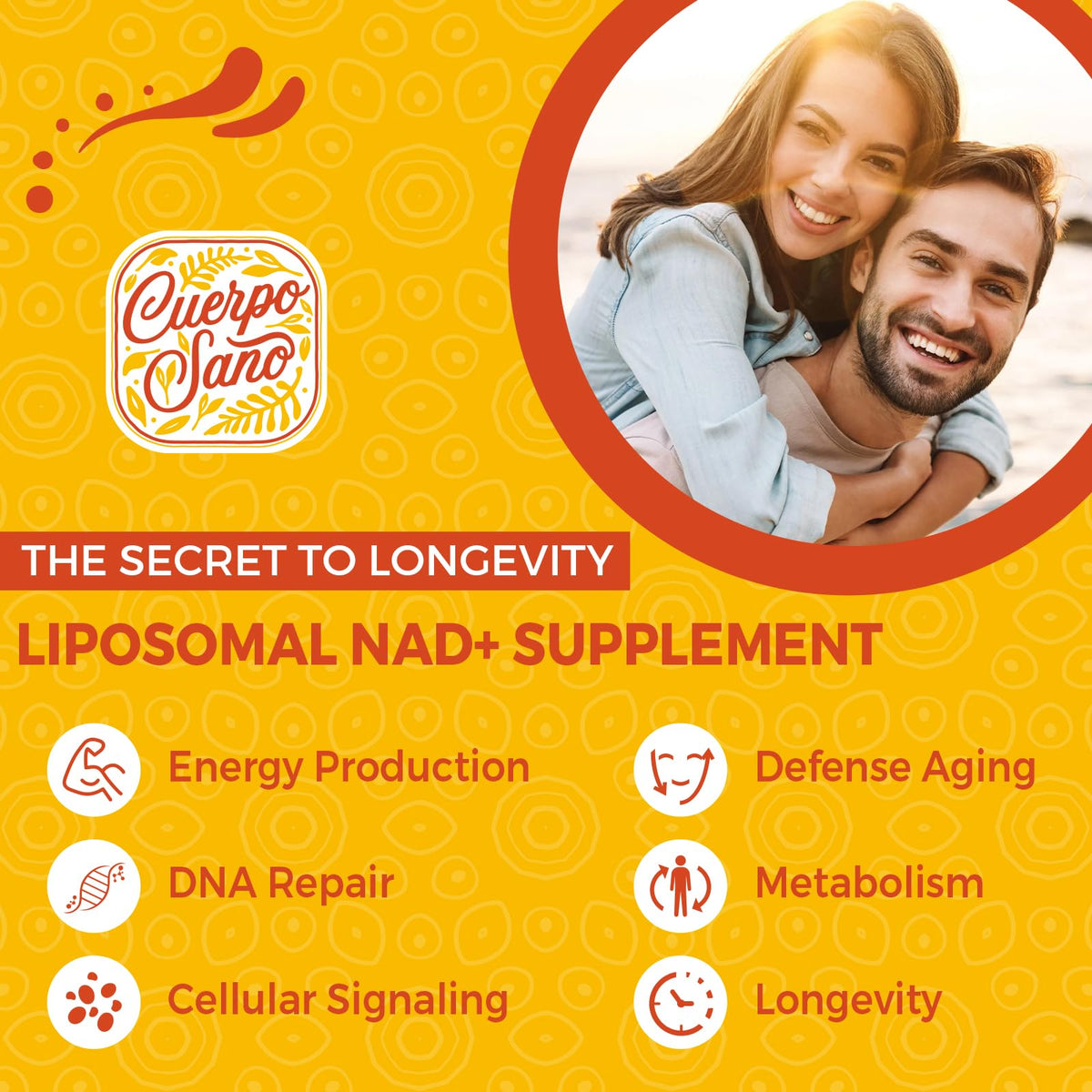 Cuerpo Sano 2000 MG NAD Supplement, Liposomal NAD+ with High Absorption, More Efficient Than Nicotinamide Riboside, Pure & Plus Boosting Supplement, Aging Defense, Metabolism & Cellular, 60 softgels - Maple Wellness Supplements