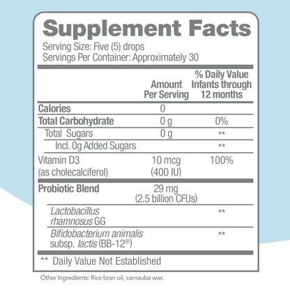 Culturelle Baby Probiotic Drops + Vitamin D, Immune & Digestive Health Support for Babies, Infants & Newborns 0-12 Months - Maple Wellness Supplements