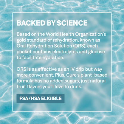 Cure Hydration | Plant-Based Electrolyte Drink Mix | No Added Sugar | FSA-HSA | Dehydration Relief Powder Made with Coconut Water | Non-GMO | Vegan | Pouch of 14 Packets - Blood Orange - Maple Wellness Supplements