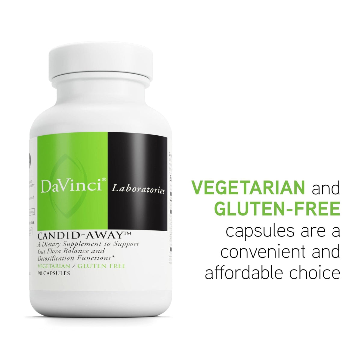 DAVINCI Labs Candid-Away - Digestive Gut Health Support, Immune System Support with Digestive Enzymes, Calcium, Magnesium & More* - 90 Vegetarian Capsules (30 Servings) - Maple Wellness Supplements