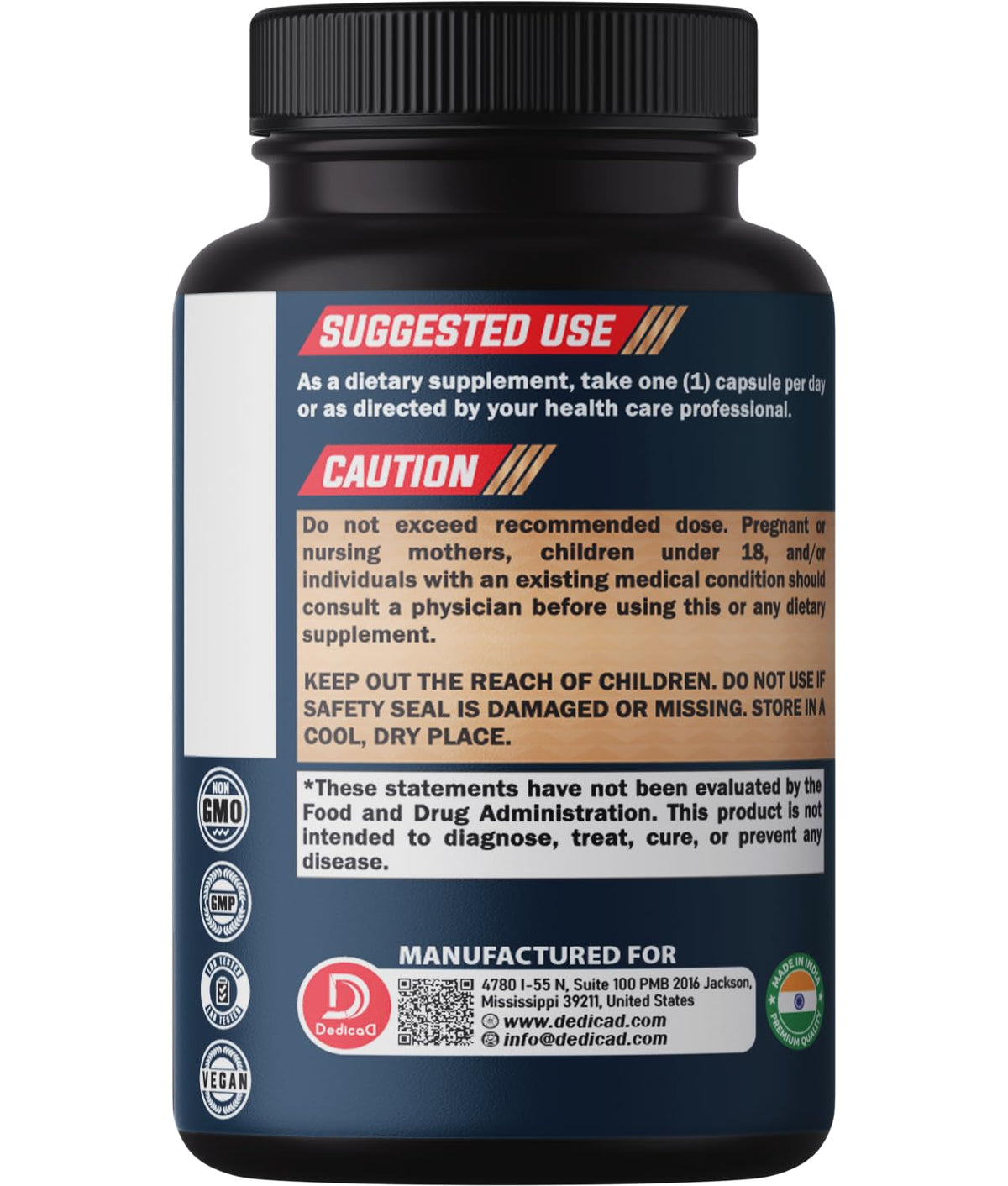 DEDICAD 12in1 Wormwood Black Walnut Clove Capsules - Immune, and Mood Support - 3 Month Supply - 90 Vegan Capsules - Maple Wellness Supplements