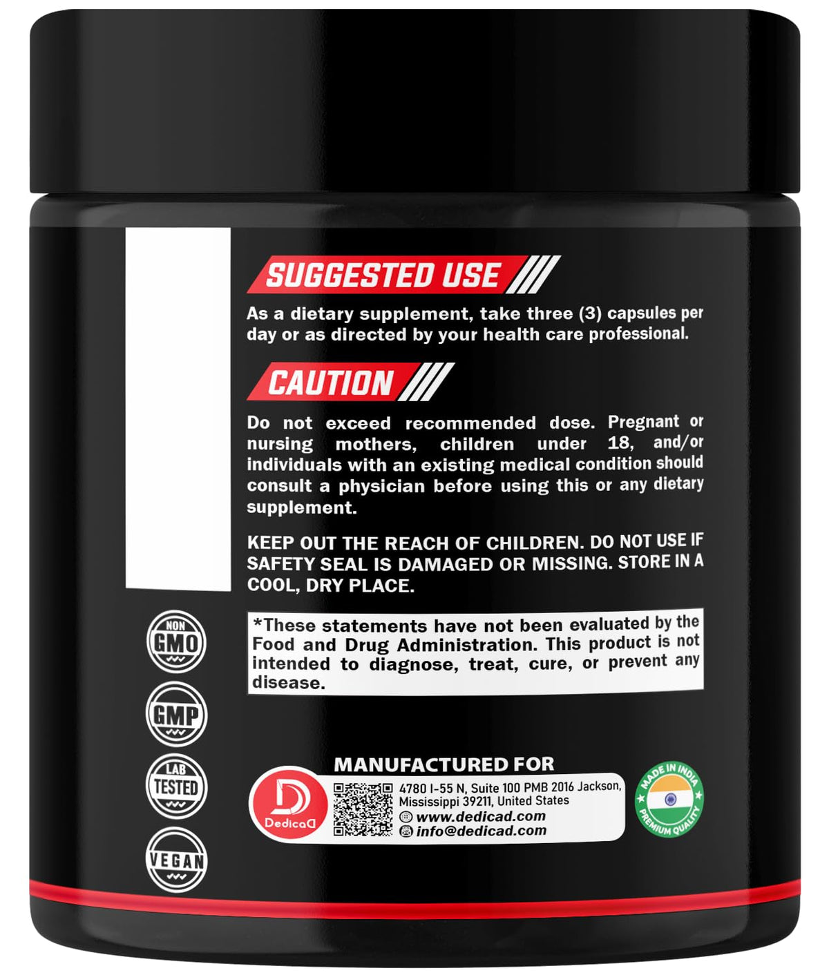 DEDICAD 1500mg Wormwood Capsules with Black Walnut & Cloves - Artemisia Annua Supplement for Immunity - 60 Vegan Capsules - Maple Wellness Supplements
