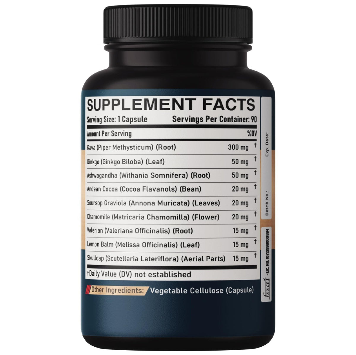 DEDICAD Kava Kava Capsules - 3 Month Supply - 9 Herbs with Ginkgo Biloba, Ashwagandha Root, Andean Cocoa, Graviola Leaf, Chamomile, Valerian, Lemon Balm & Skullcap - Support Mood & Immune - 90 Pills - Maple Wellness Supplements