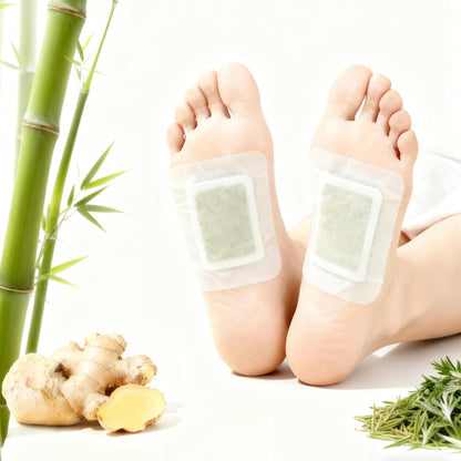Deep Cleansing Foot Pads, 50 Count Pack with Ginger Oil for Lymphatic Drainage, Stress Relief, Deep Cleansing and Sleep Support - Maple Wellness Supplements