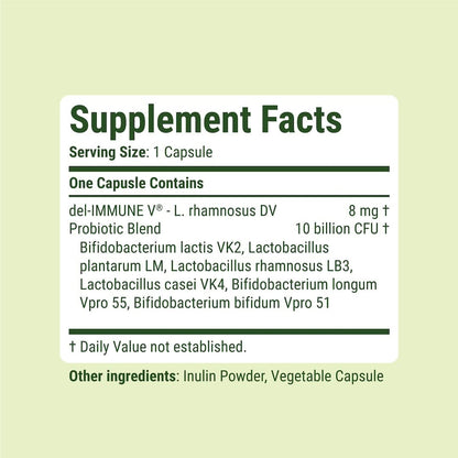 Del-Immune V® + Delpro Probiotic & Prebiotic Blend by Stellar Biotics - Promotes Optimal Gut Health, Digestion, Immune Support & Mood (120 Capsules) - Maple Wellness Supplements