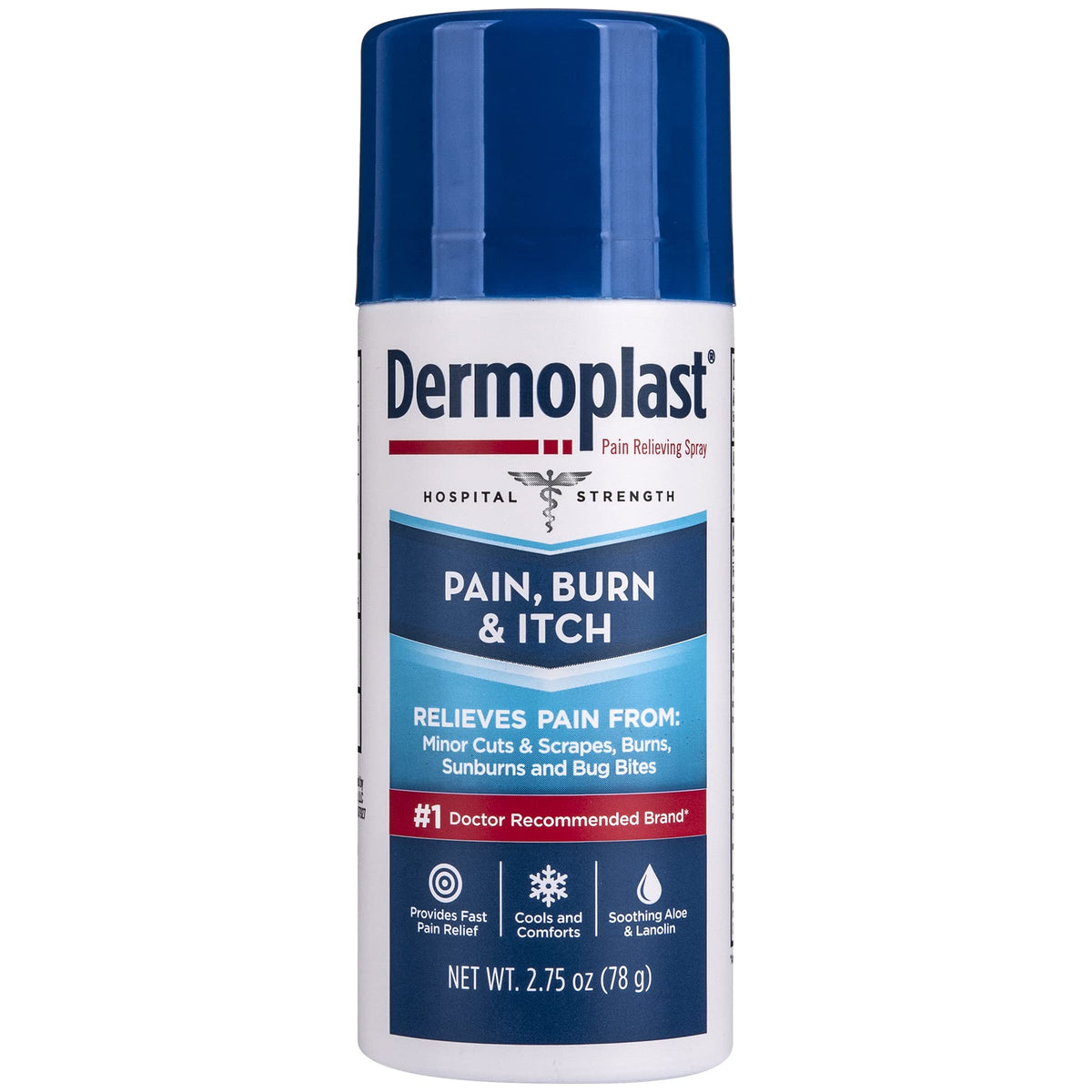 Dermoplast Pain, Burn & Itch Relief Spray for Minor Cuts, Burns and Bug Bites, 2.75 Oz (Packaging May Vary) - Maple Wellness Supplements
