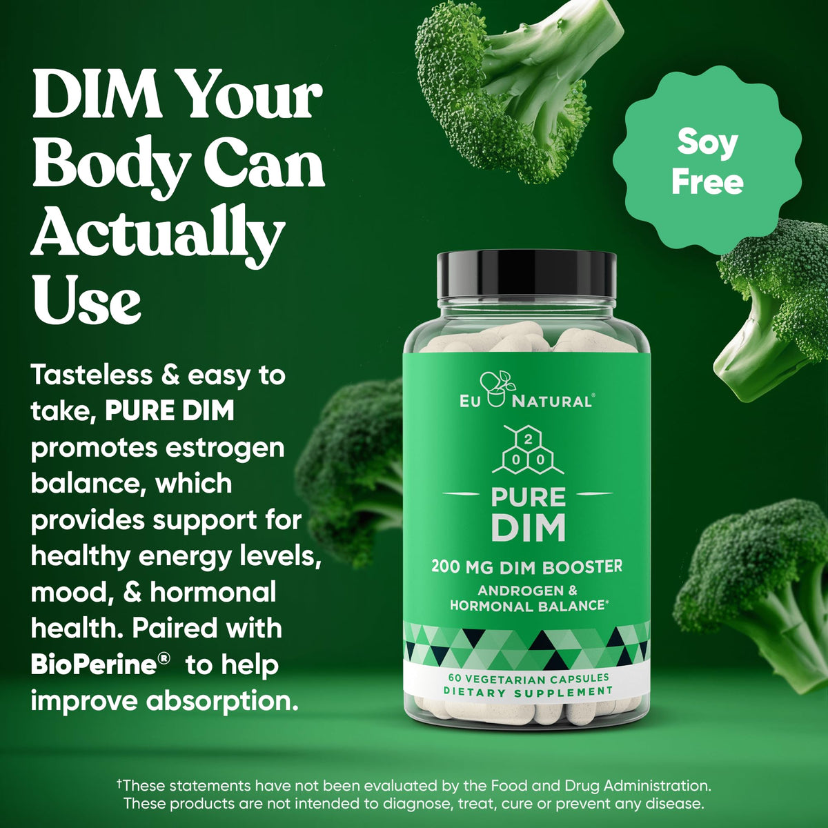 DIM Supplement Pure 200 Mg for Women or Men – Estrogen Hormone Balance Supplement for Energy, Fatigue, Stress, Menopause, Hot Flashes – Enhanced Bioavailability BioPerine – 60 Vegan Soft Capsules - Maple Wellness Supplements