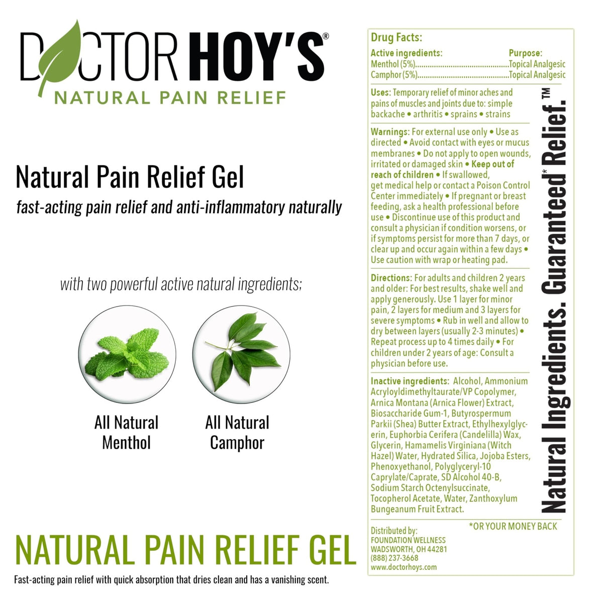 DOCTOR HOY'S Natural Pain Relief Gel and Arnica Boost Recovery Cream, Clean, Safe, Effective Natural Pain Relief and Anti-Inflammatory, 3 oz Combo Pk - Maple Wellness Supplements