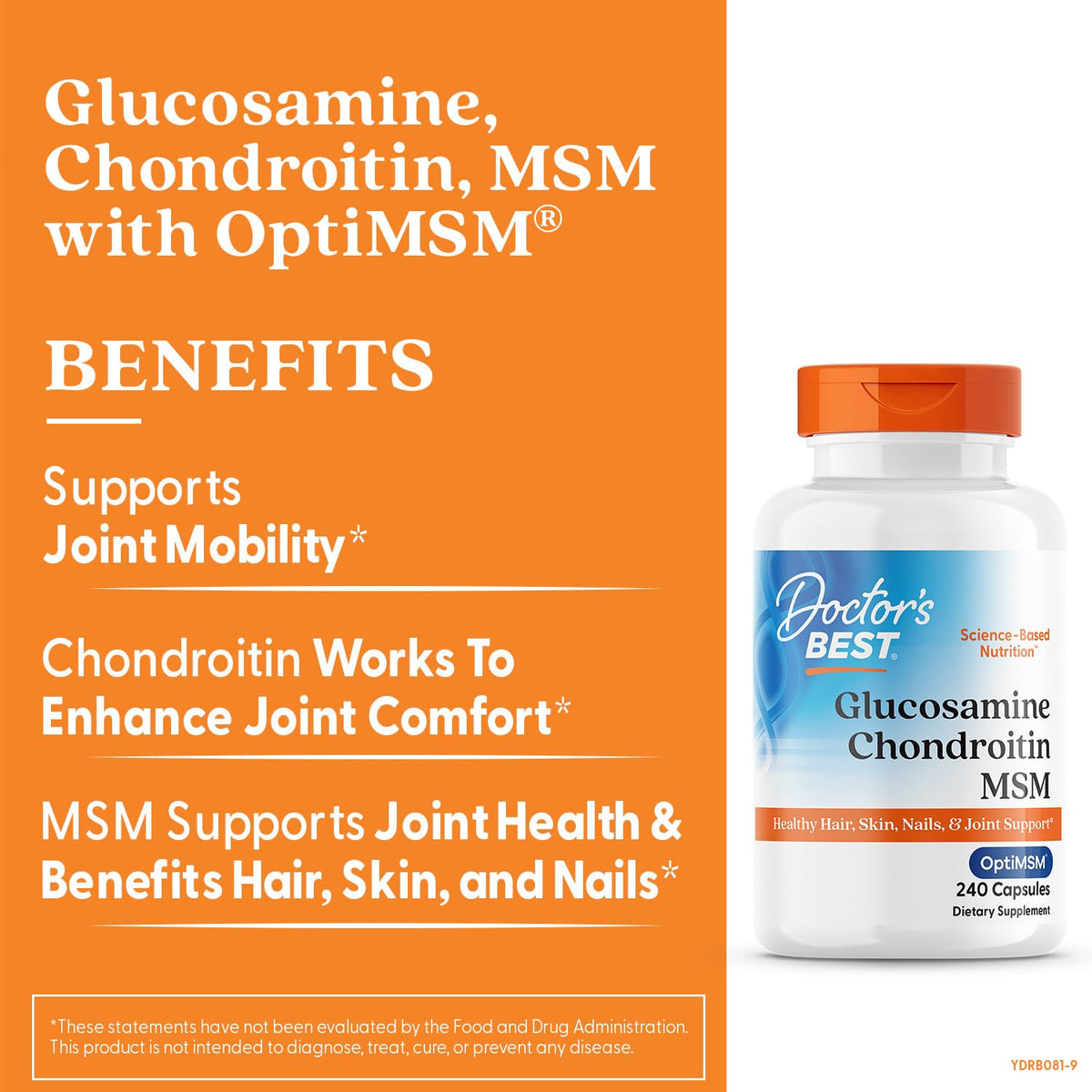Doctor's BEST Glucosamine Chondroitin MSM - Joint Health Support Supplement for Women & Men, Nutritional Support for Joint Strength, Hair, Skin, & Nails - Maple Wellness Supplements