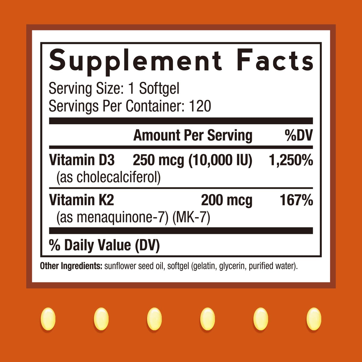 Doctor's Recipes Vitamin D3 K2, 10,000 IU, 200 mcg, MK-7, Strong Bone Density, Teeth, Immune, Heart Support, Energy, Calcium Absorption, - Maple Wellness Supplements