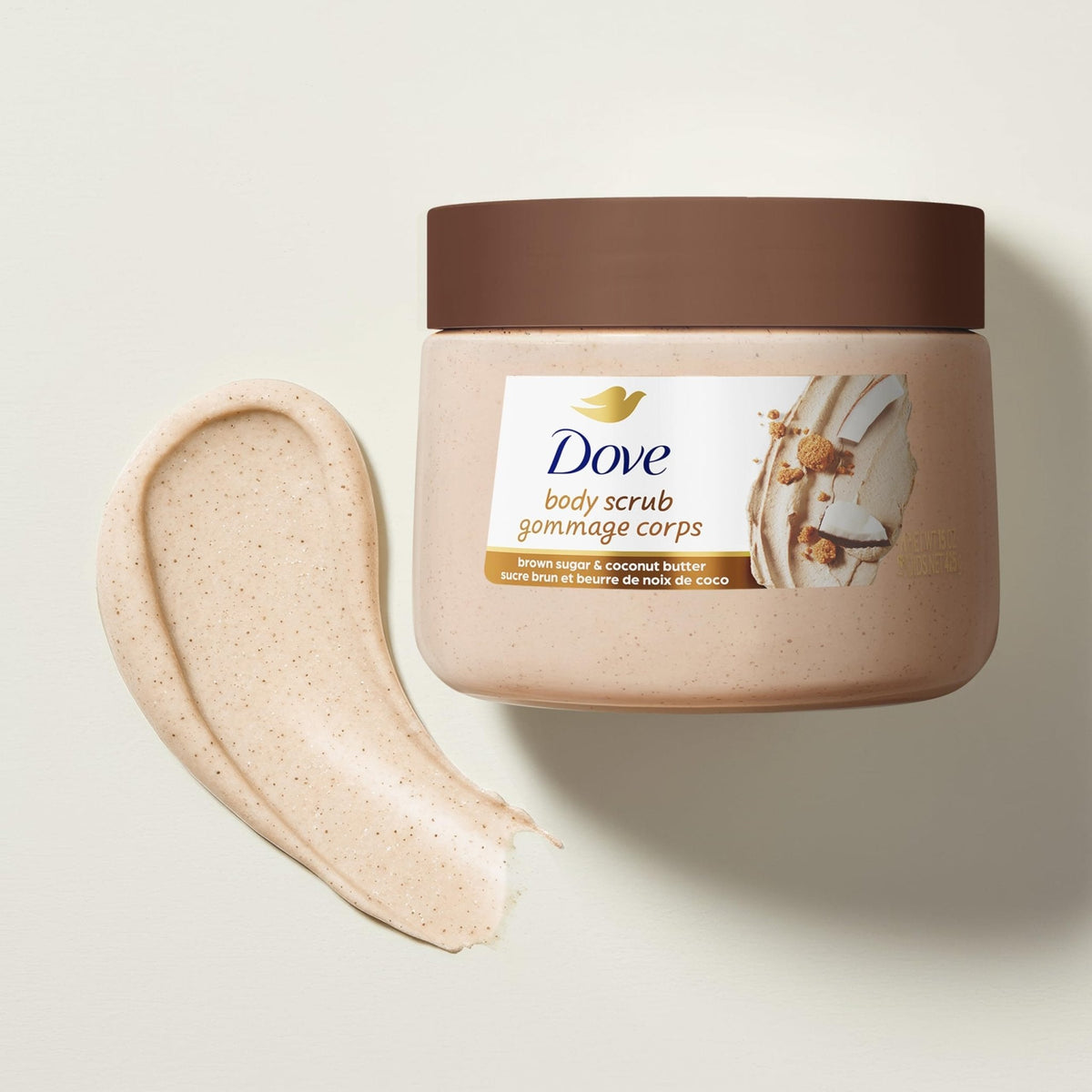 Dove Brown Sugar and Coconut Butter Body Scrub Exfoliates and Deeply Nourishes for Smooth, Radiant Skin 15 oz - Maple Wellness Supplements
